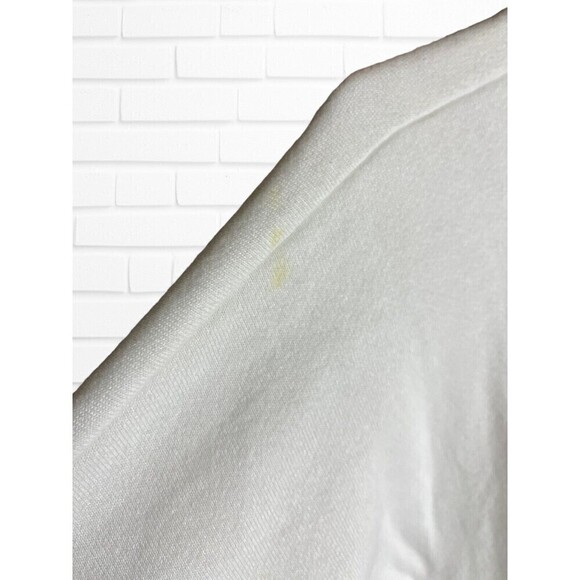 Vintage Jerzees Size 2X Puff Print Irises Flower Crewneck Sweatshirt White - Picture 6 of 10